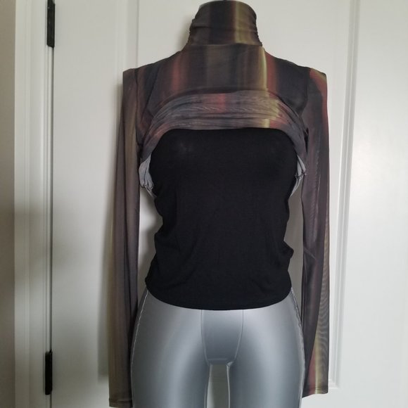 Rachel Zoe Sheer Top with Black Undershirt attached - Picture 8 of 9